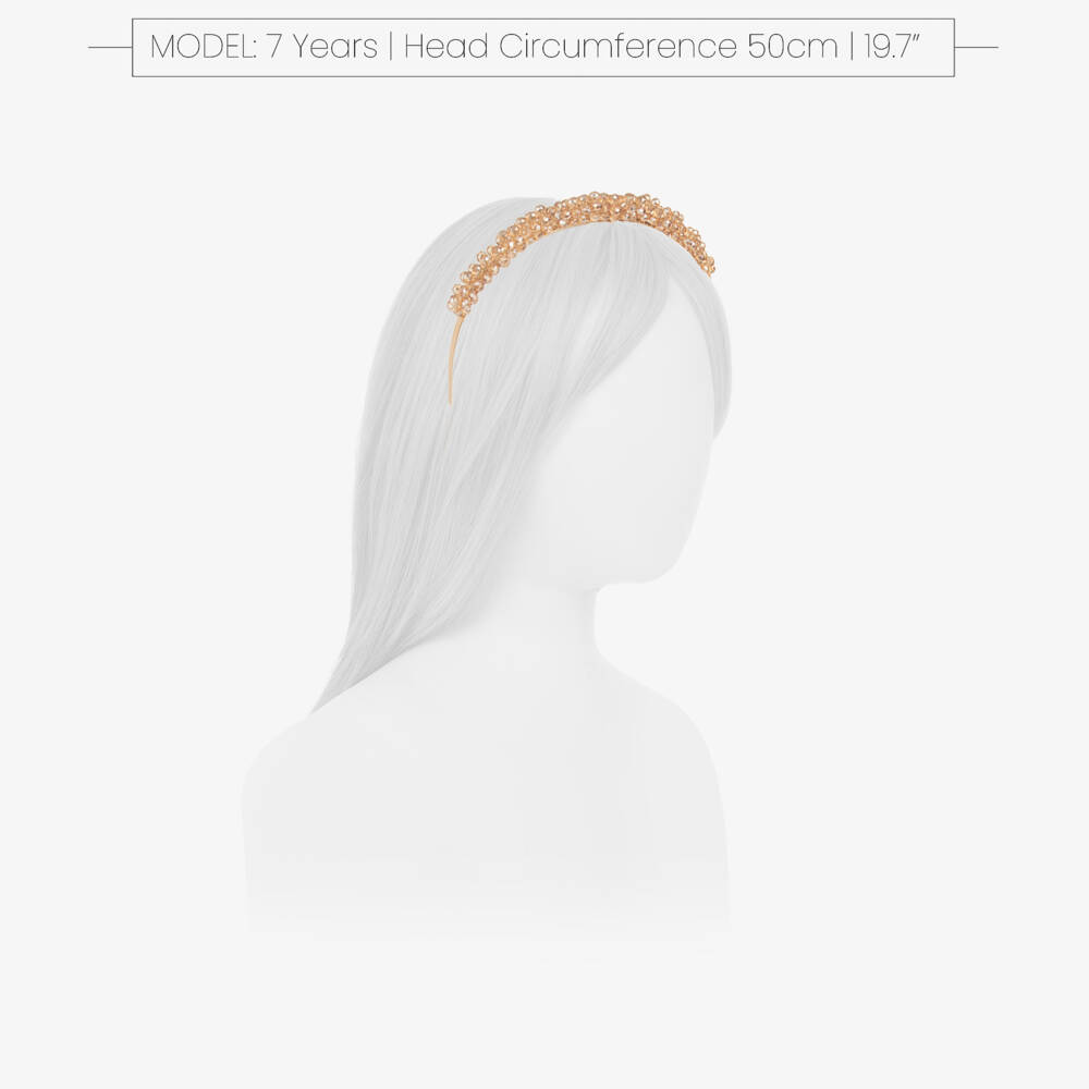 Junona-Girls Shimmering Gold Crystal Headband | Childrensalon Outlet
