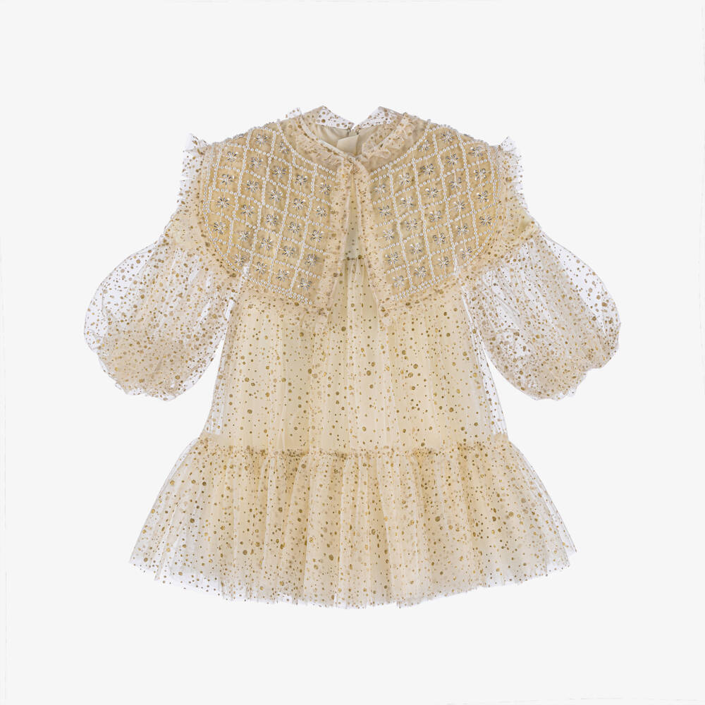 Junona-Золотой блестящий комплект из тюля для девочек | Childrensalon Outlet