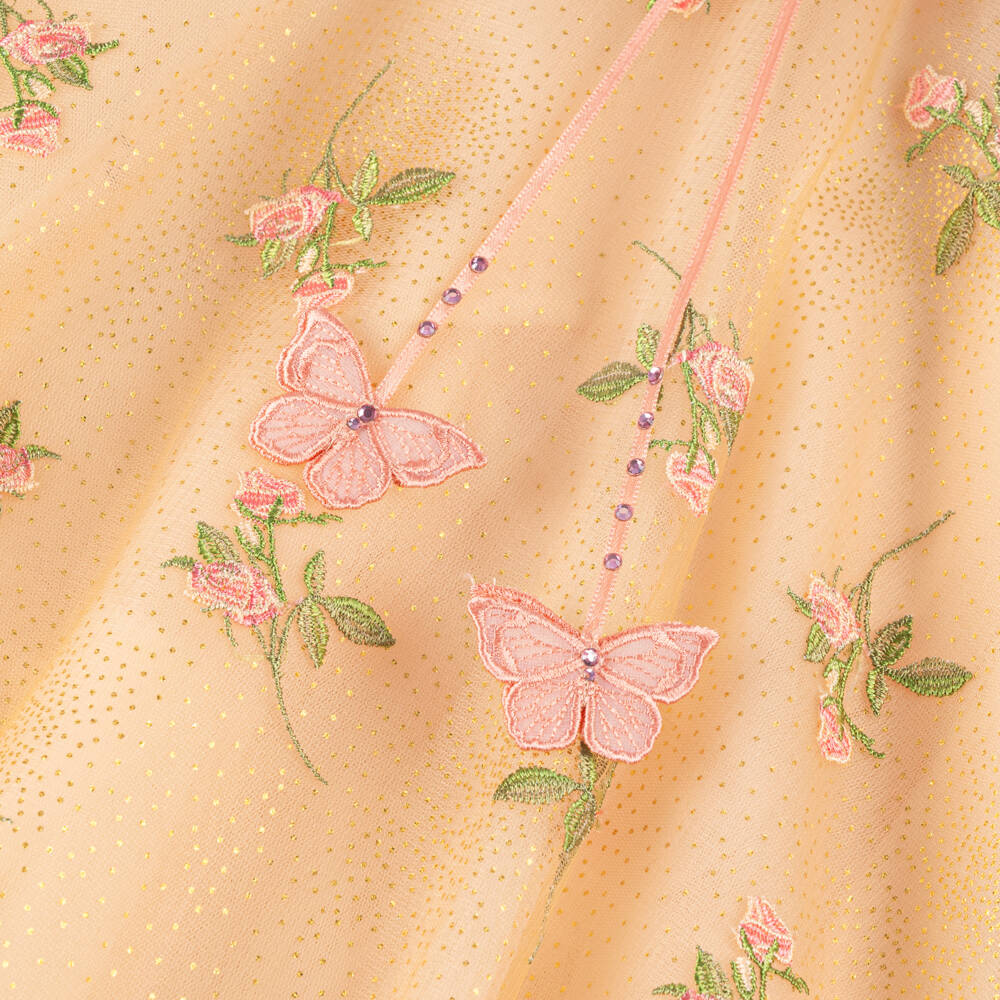 Junona-Girls Shimmering Gold Tulle Gown | Childrensalon Outlet