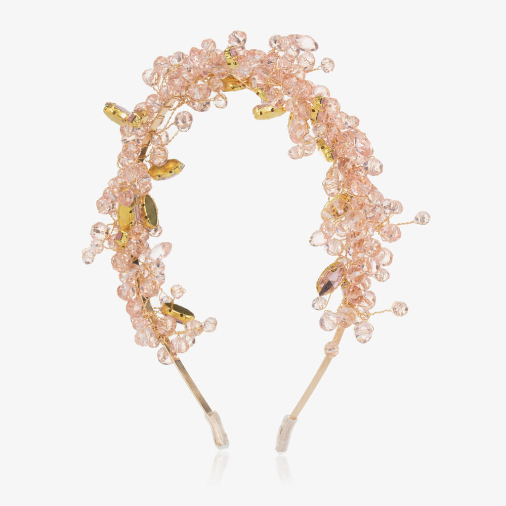 Junona-Girls Shimmering Pink Gem Headband | Childrensalon Outlet
