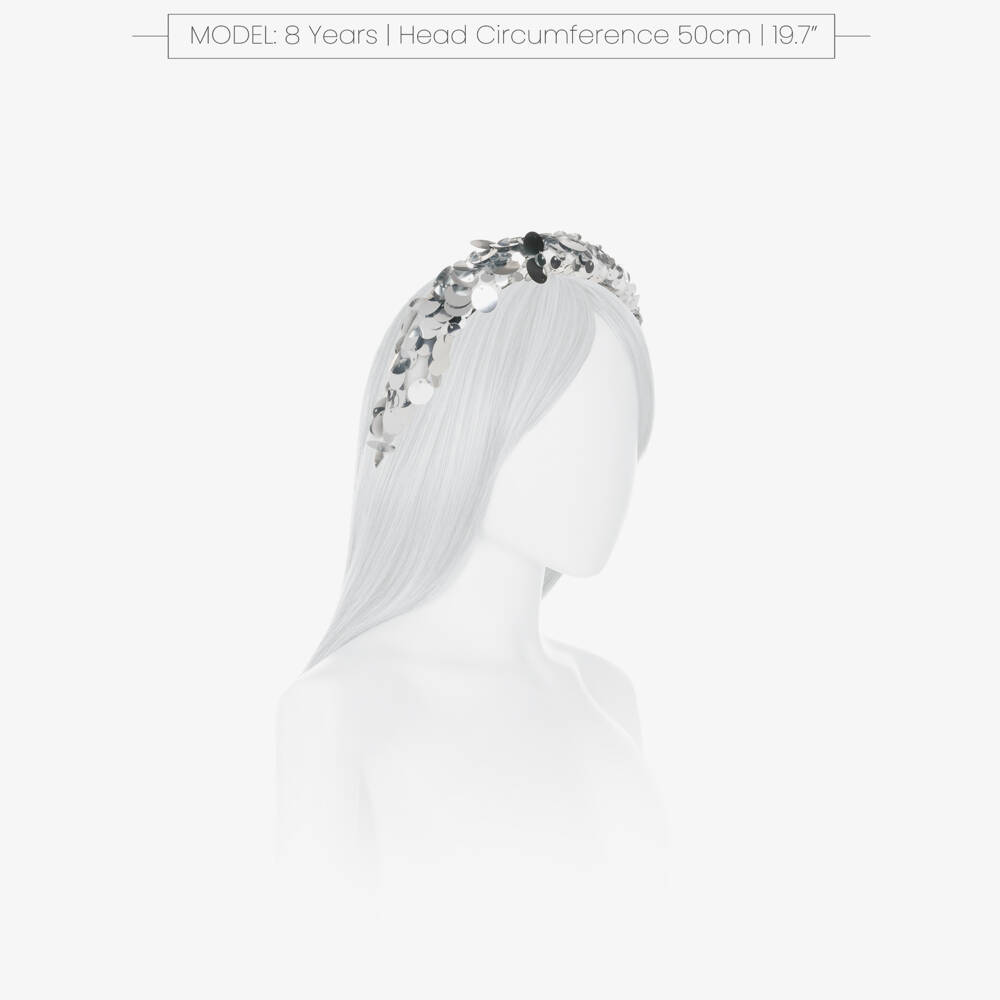 Junona-Girls Silver Sequin Padded Hairband | Childrensalon Outlet