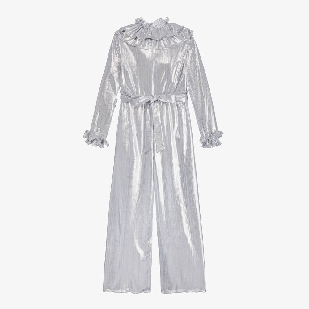 Junona-Girls Silver Shimmer Jumpsuit | Childrensalon Outlet