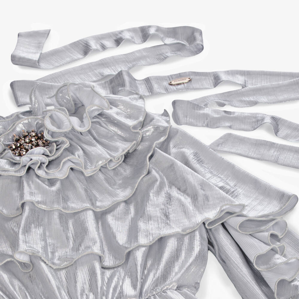 Junona-Girls Silver Shimmer Jumpsuit | Childrensalon Outlet