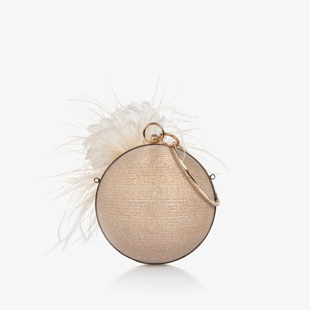 Junona-Girls Sparkling Beige Globe Bag | Childrensalon Outlet