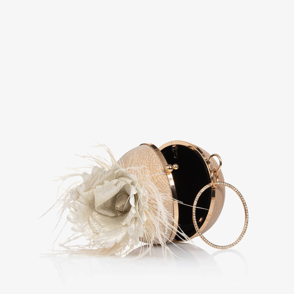 Junona-Girls Sparkling Beige Globe Bag | Childrensalon Outlet