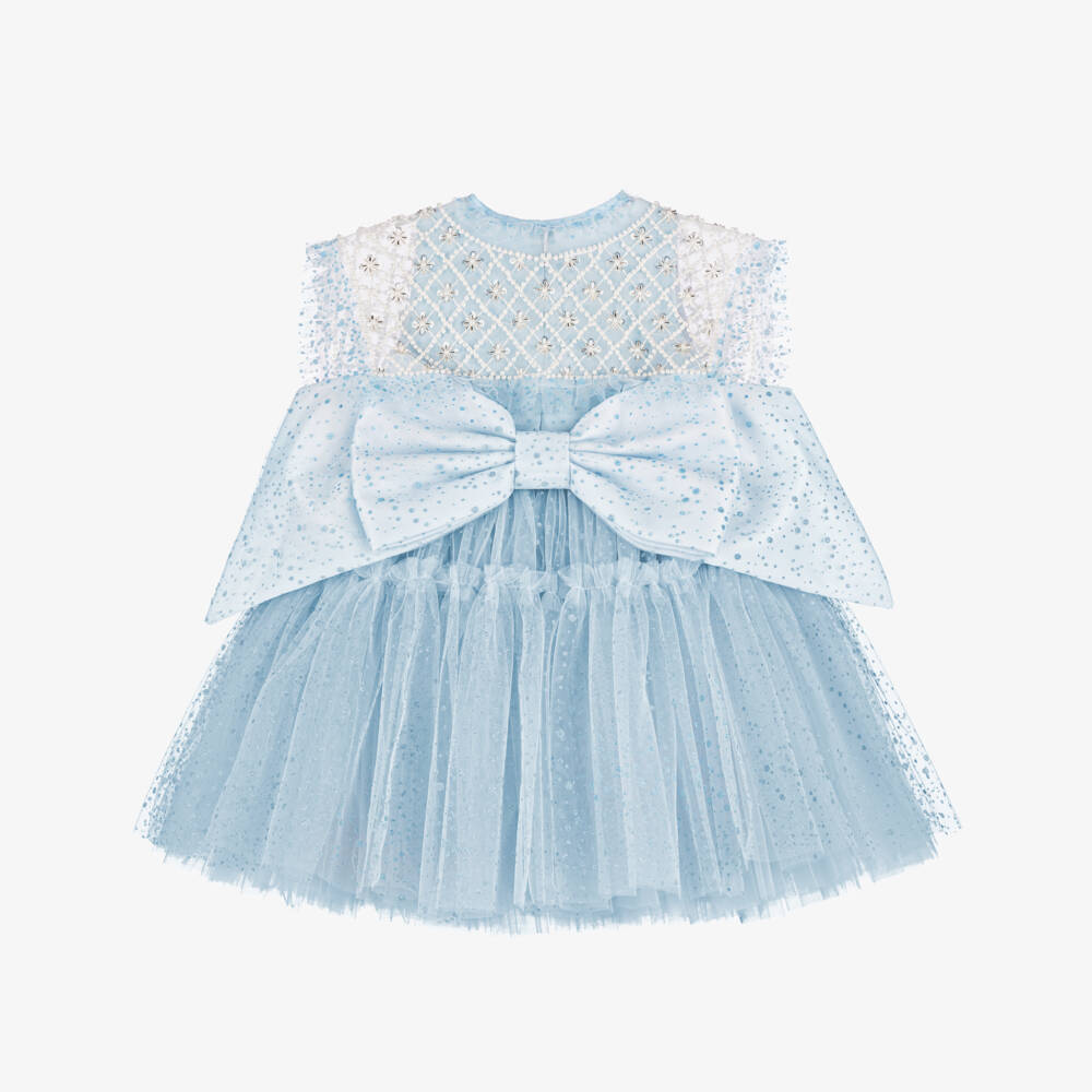 Junona-Girls Sparkling Blue Cape Gown | Childrensalon Outlet