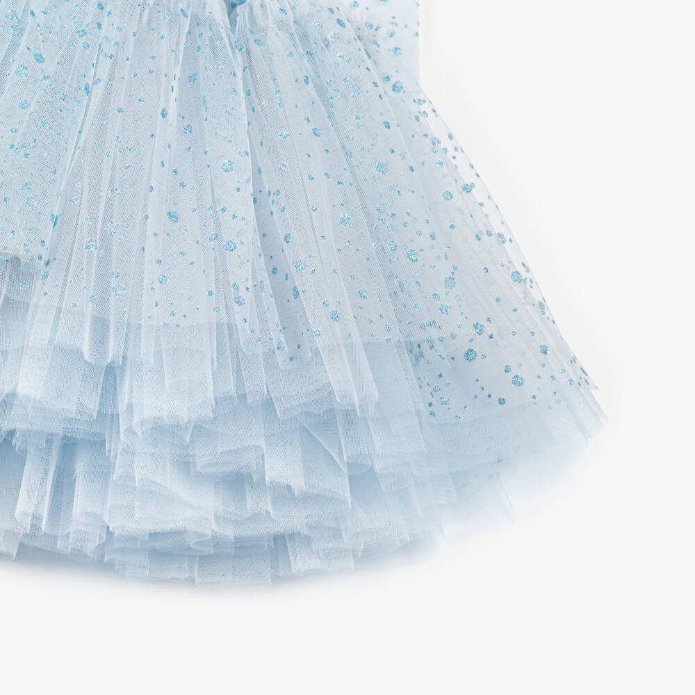 Junona-Girls Sparkling Blue Tulle Gown | Childrensalon Outlet