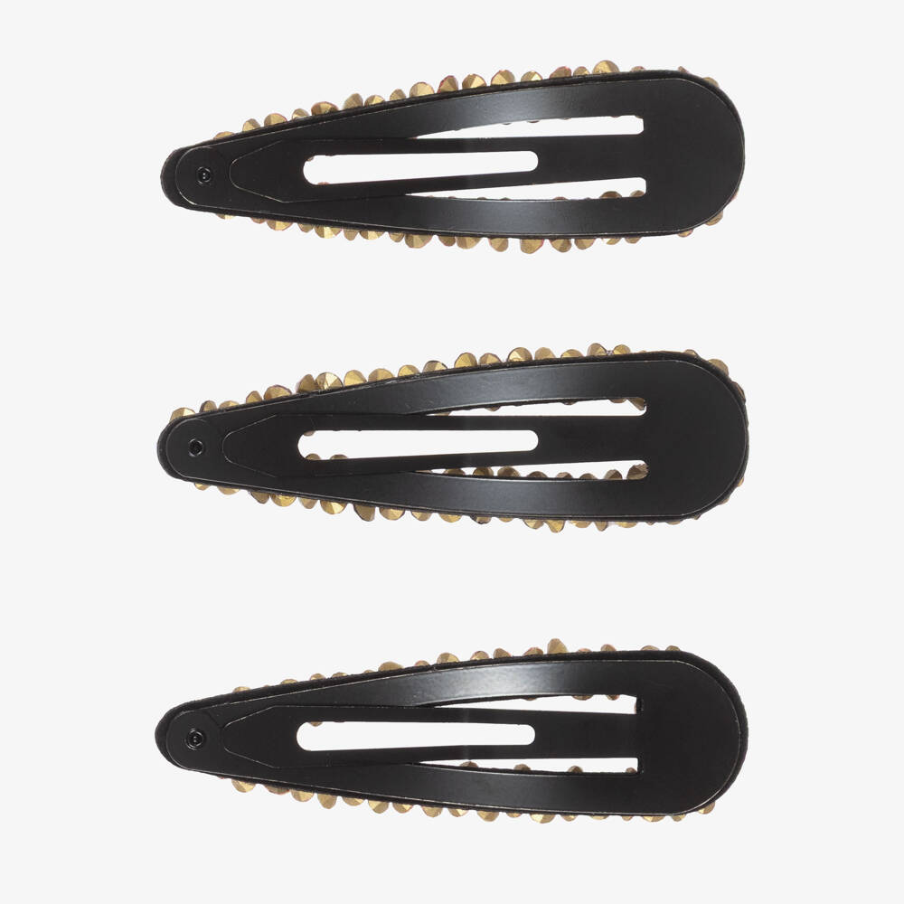Junona-Girls Sparkling Crystal Hair Clips Trio | Childrensalon Outlet