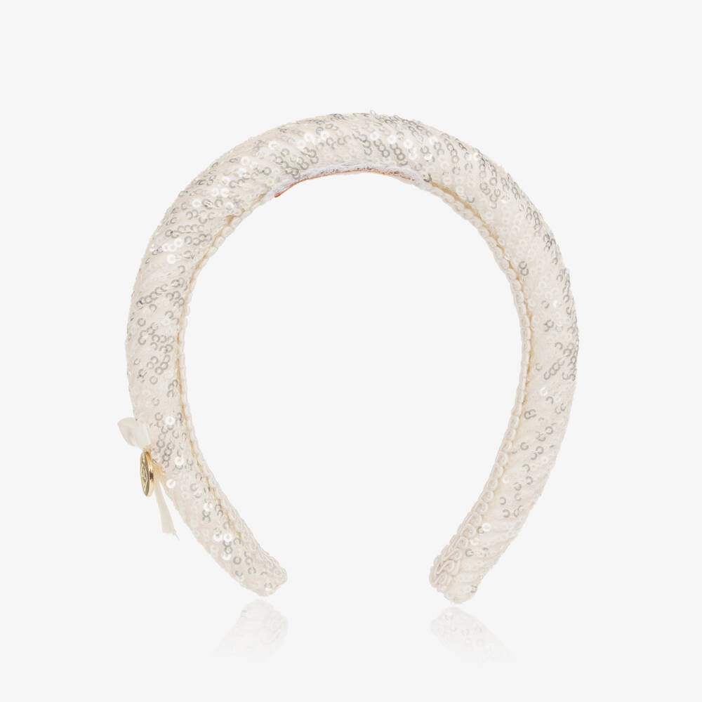 Junona-Girls Sparkling Ivory Headband | Childrensalon Outlet