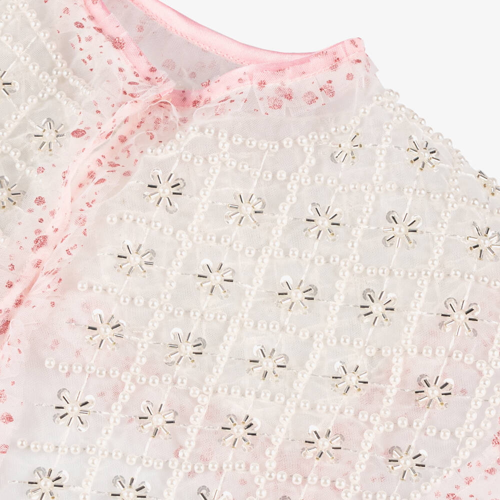 Junona-Блестящий розовый комплект из тюля для девочек | Childrensalon Outlet