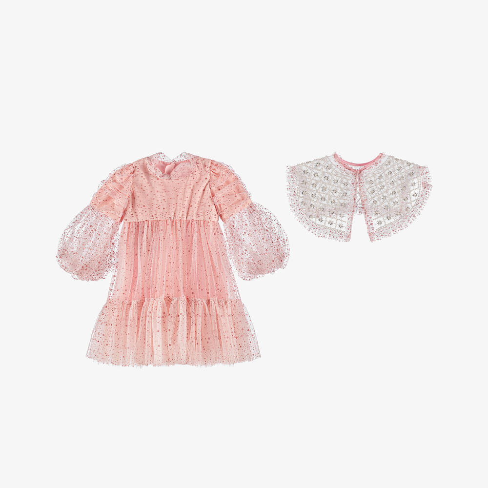 Junona-Блестящий розовый комплект из тюля для девочек | Childrensalon Outlet