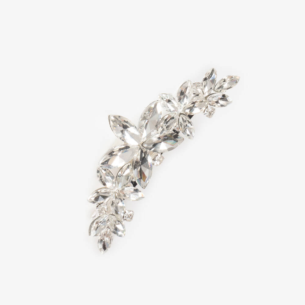 Junona-Girls Sparkling Silver Crystal Clips Duo | Childrensalon Outlet