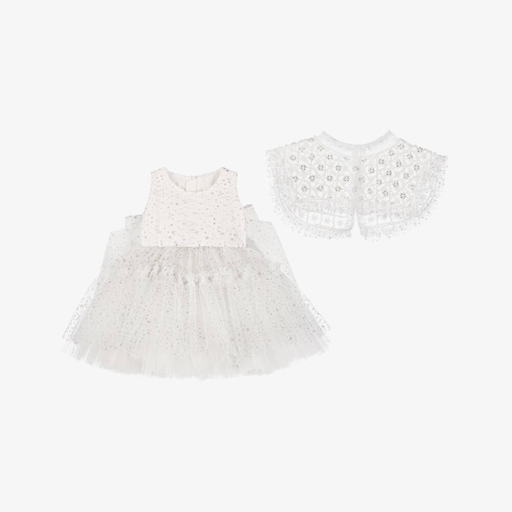 Junona-Girls Sparkling White Tulle Gown | Childrensalon Outlet