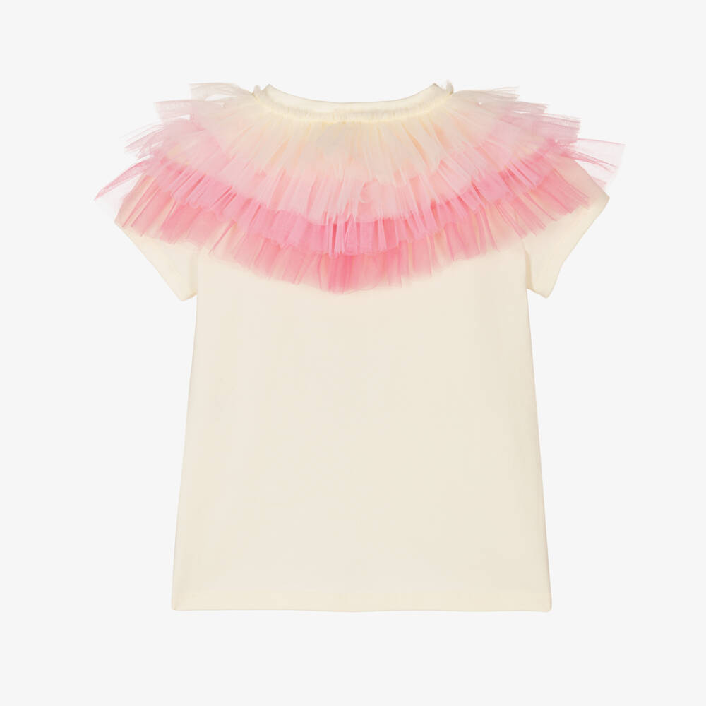 Junona-بلوزة قطن وتول مشمسة للبنات | Childrensalon Outlet