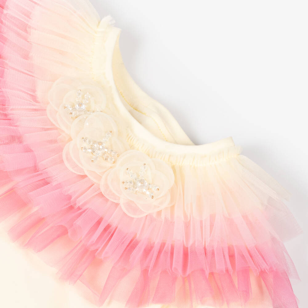 Junona-بلوزة قطن وتول مشمسة للبنات | Childrensalon Outlet