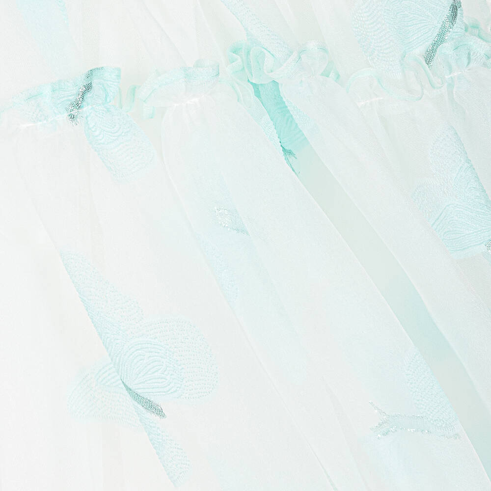 Junona-Бело-бирюзовое платье из органзы | Childrensalon Outlet