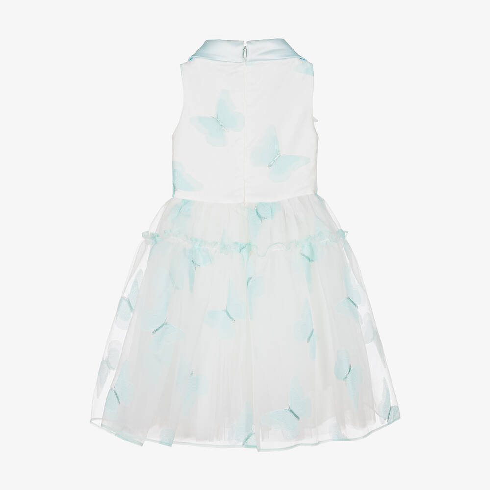 Junona-Бело-бирюзовое платье из органзы | Childrensalon Outlet