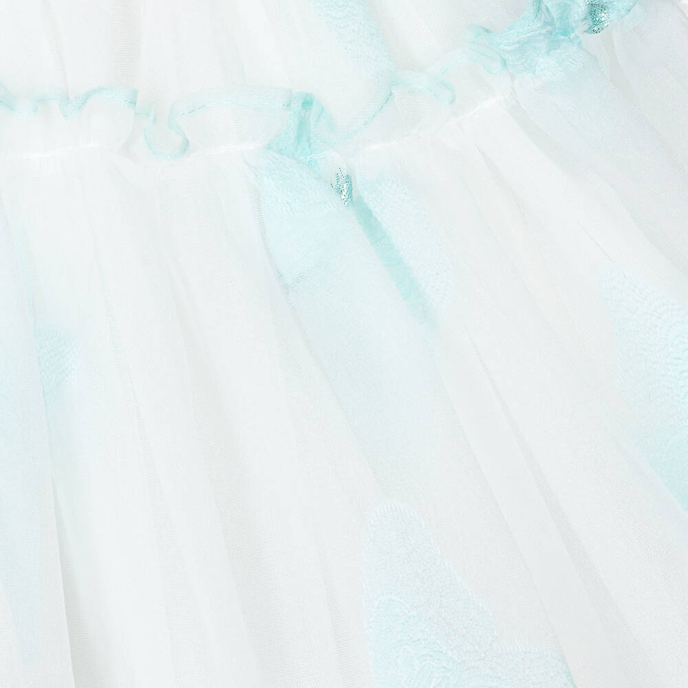 Junona-Girls White & Blue Butterfly Dress | Childrensalon Outlet