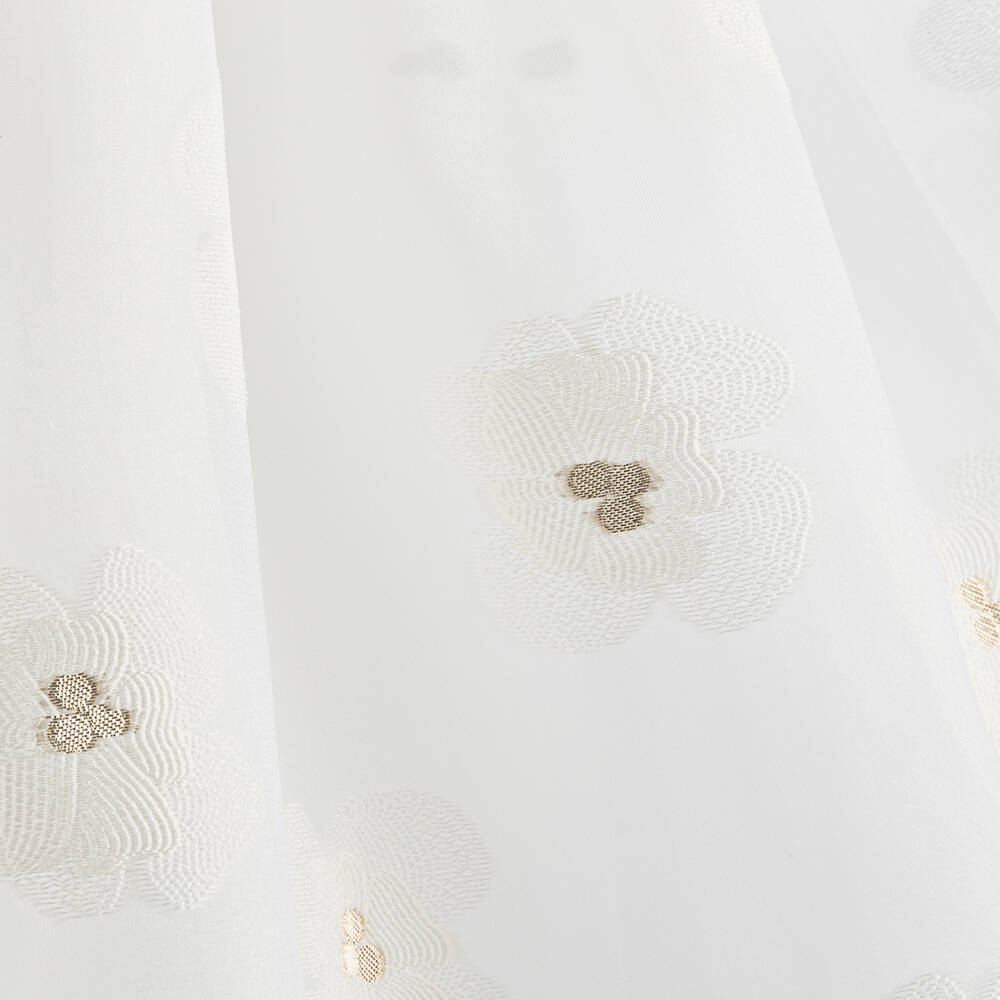 Junona-Girls White Collared Organza Dress | Childrensalon Outlet