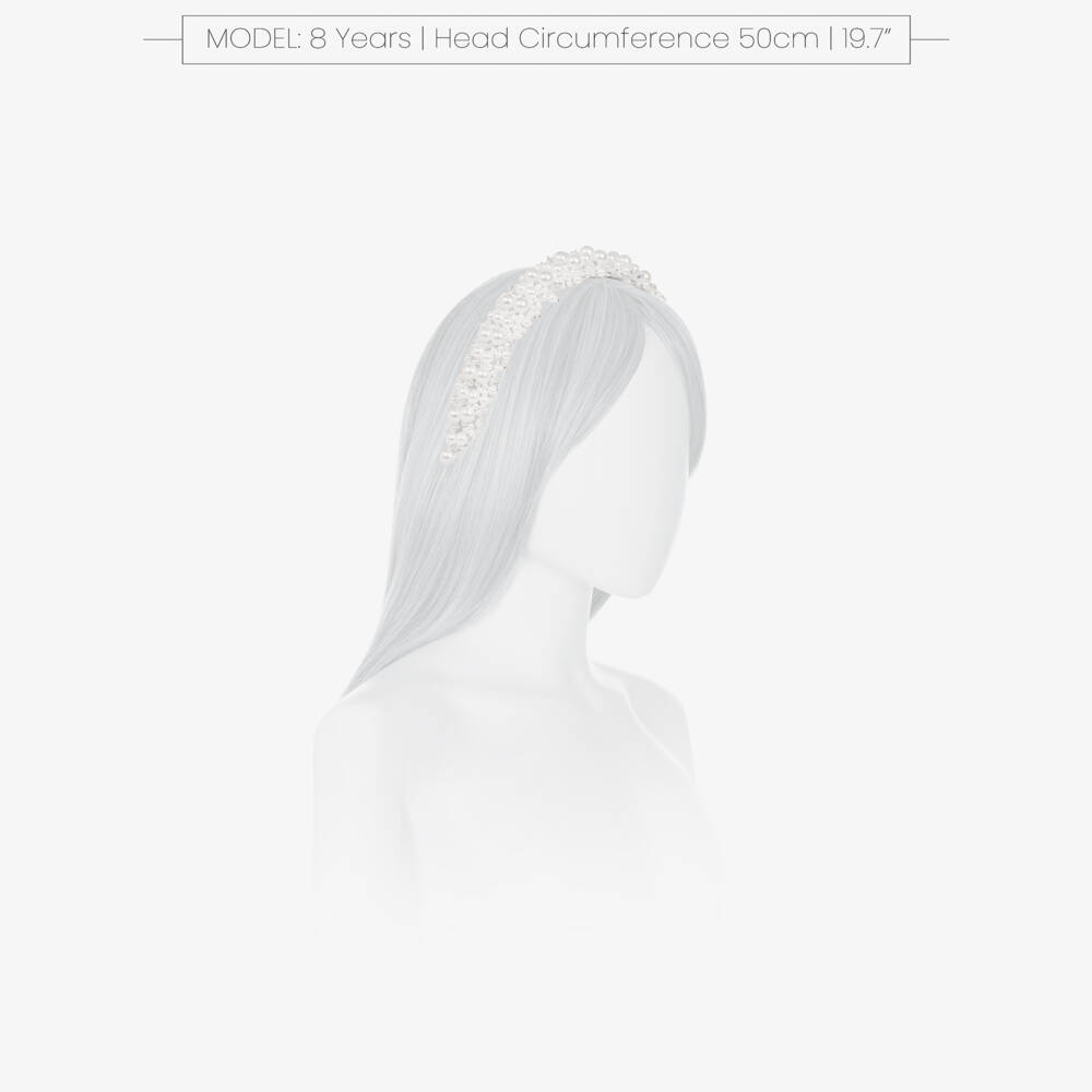Junona-Girls White Faux Pearl & Beaded Hairband | Childrensalon Outlet