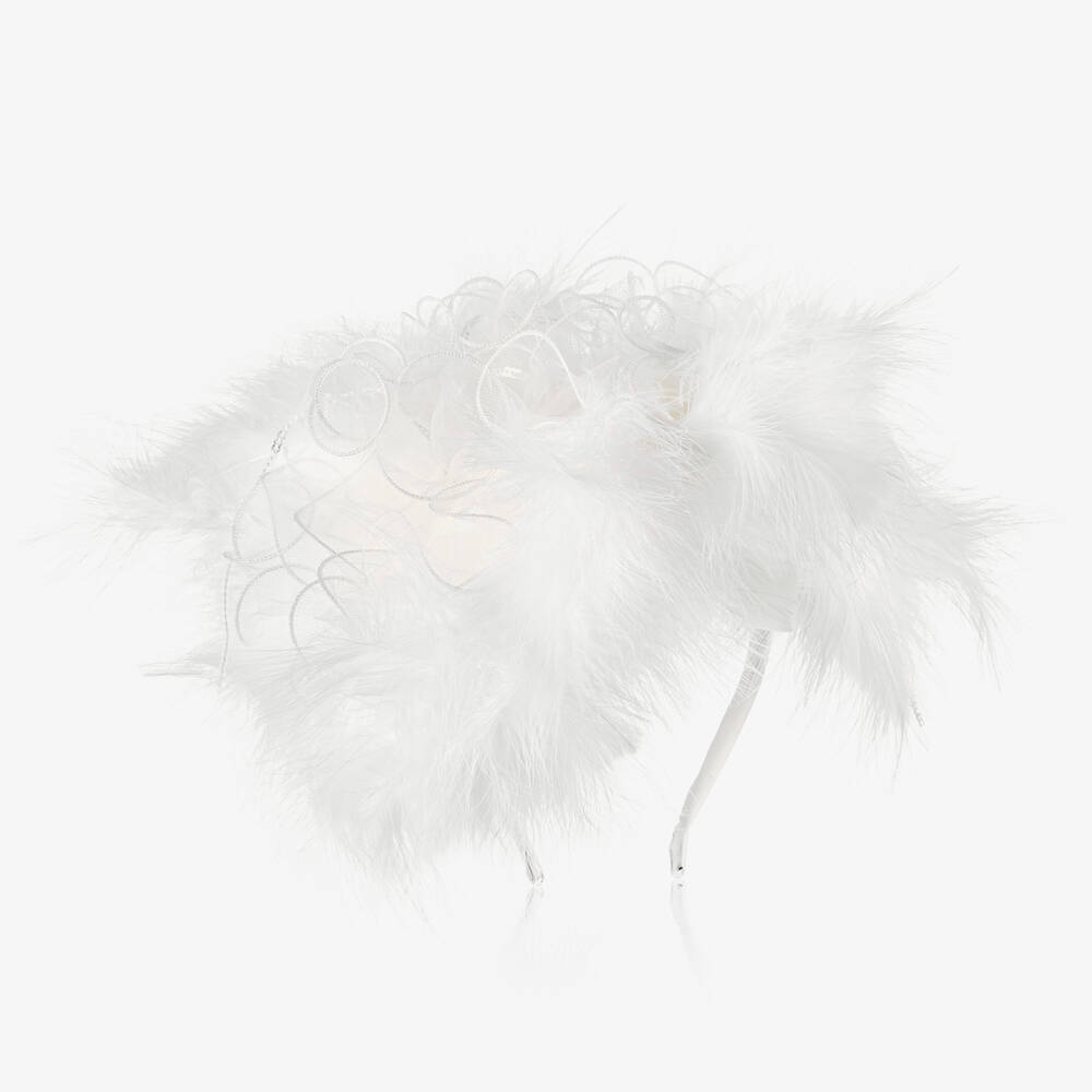 Junona-Girls White Feather Hairband | Childrensalon Outlet