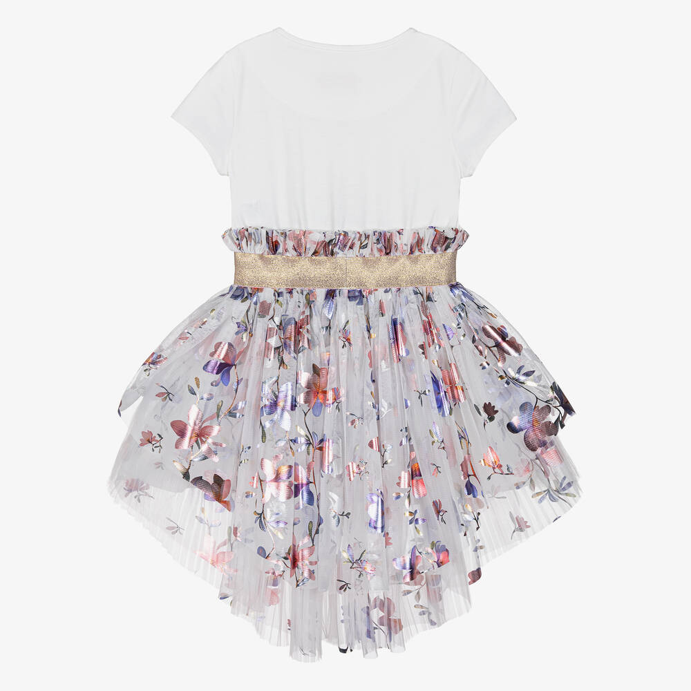 Junona-Белое платье из тюля с цветами | Childrensalon Outlet