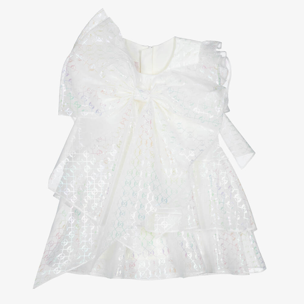 Junona - Robe blanche holographique fille | Childrensalon