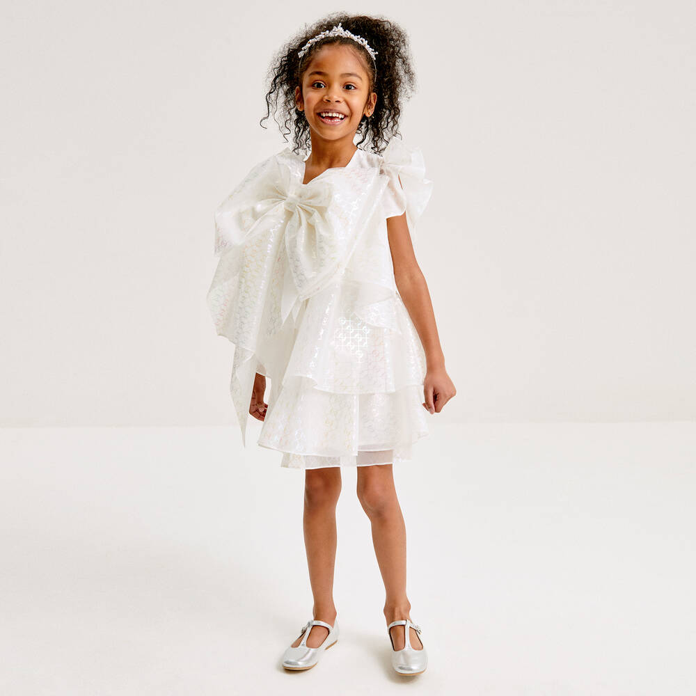 Junona-Белое переливающееся платье | Childrensalon Outlet