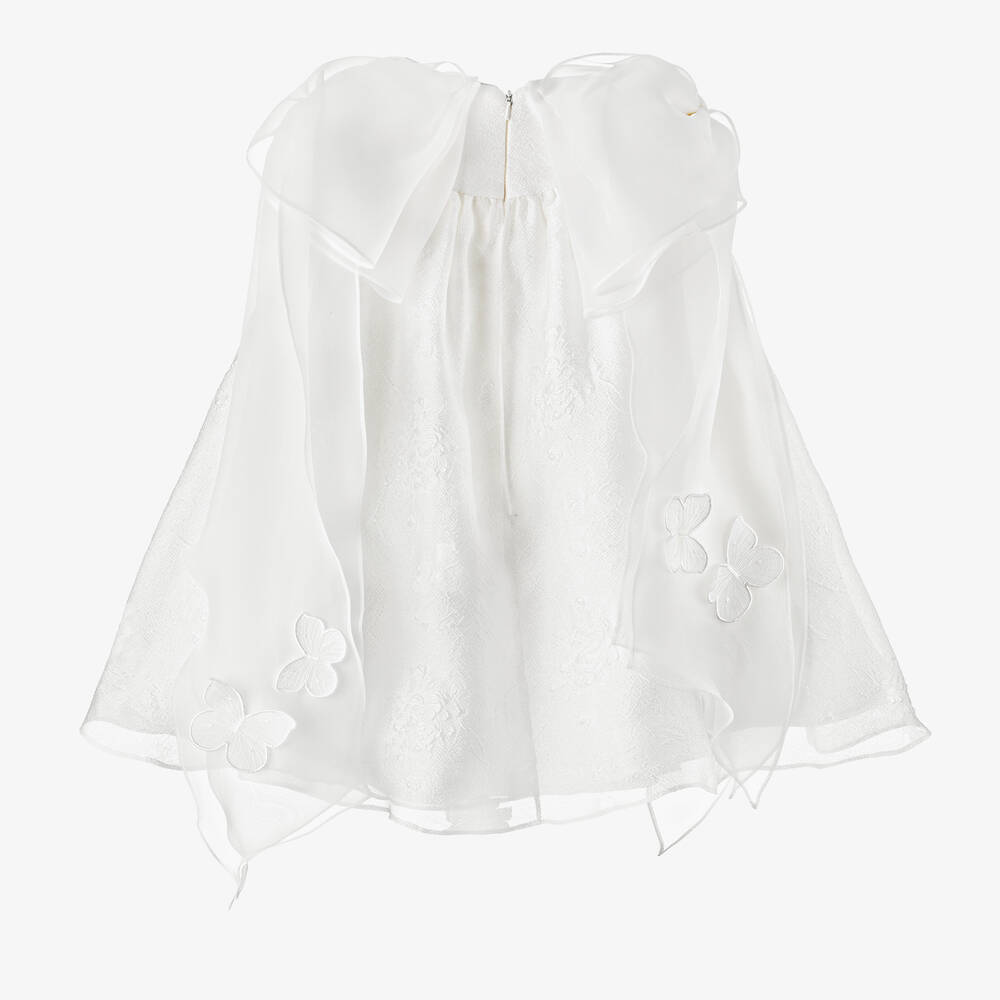 Junona-فستان جاكارد أورغانزا لون أبيض | Childrensalon Outlet