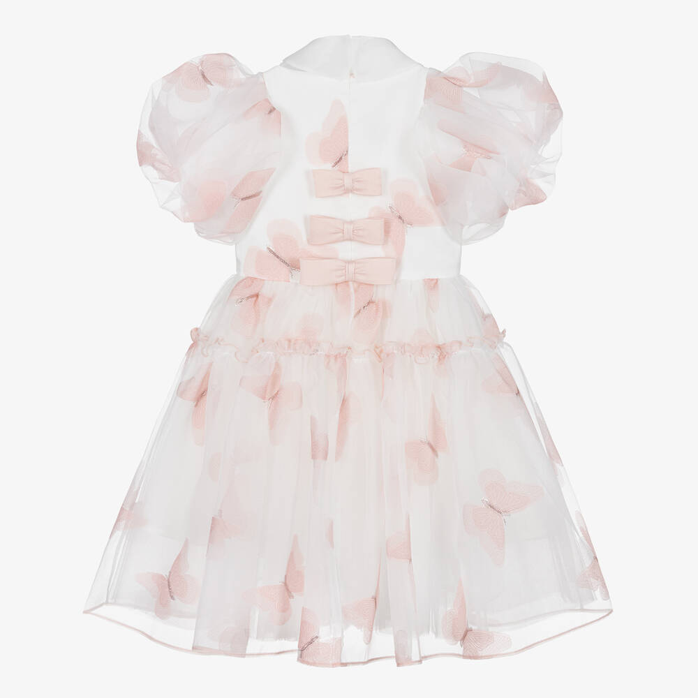 Junona-فستان أورغانزا لون زهري وأبيض | Childrensalon Outlet