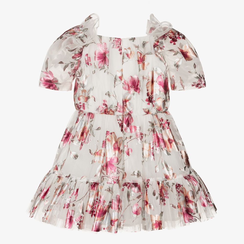 Junona-Бело-розовое платье из тюля для девочек | Childrensalon Outlet