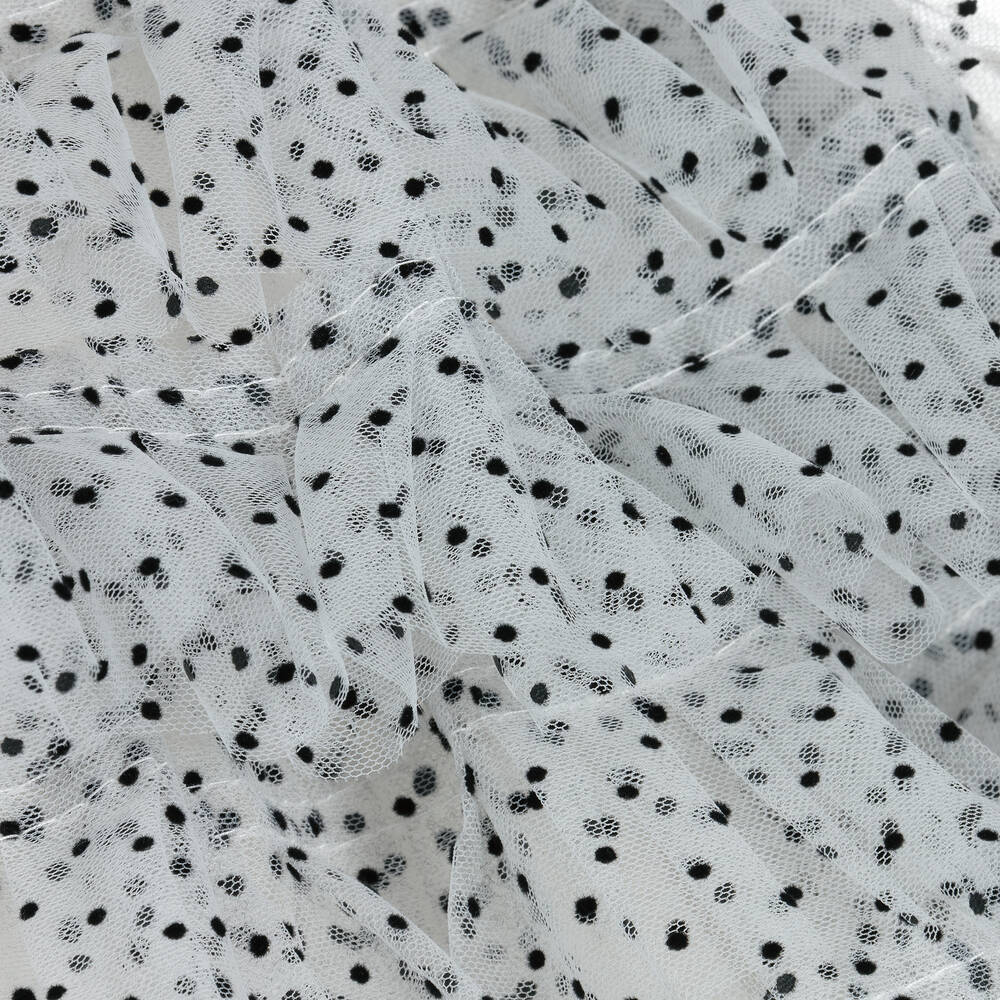 Junona-Белое платье из тюля в горошек | Childrensalon Outlet