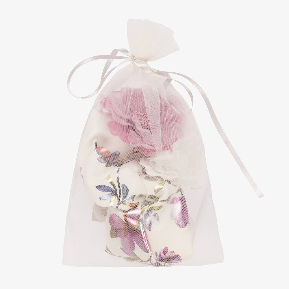 Junona-Girls White & Purple Floral Headband | Childrensalon Outlet