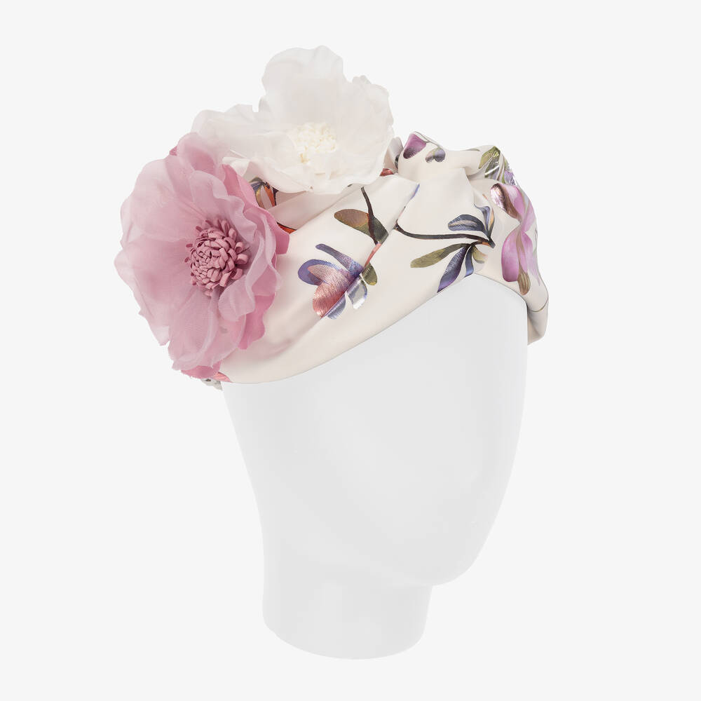 Junona-Girls White & Purple Floral Headband | Childrensalon Outlet