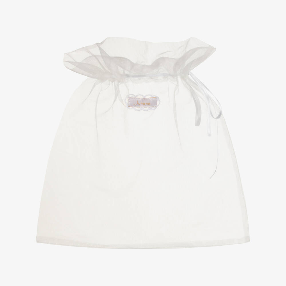 Junona-Girls White Satin & Crystal Bead Hairband | Childrensalon Outlet