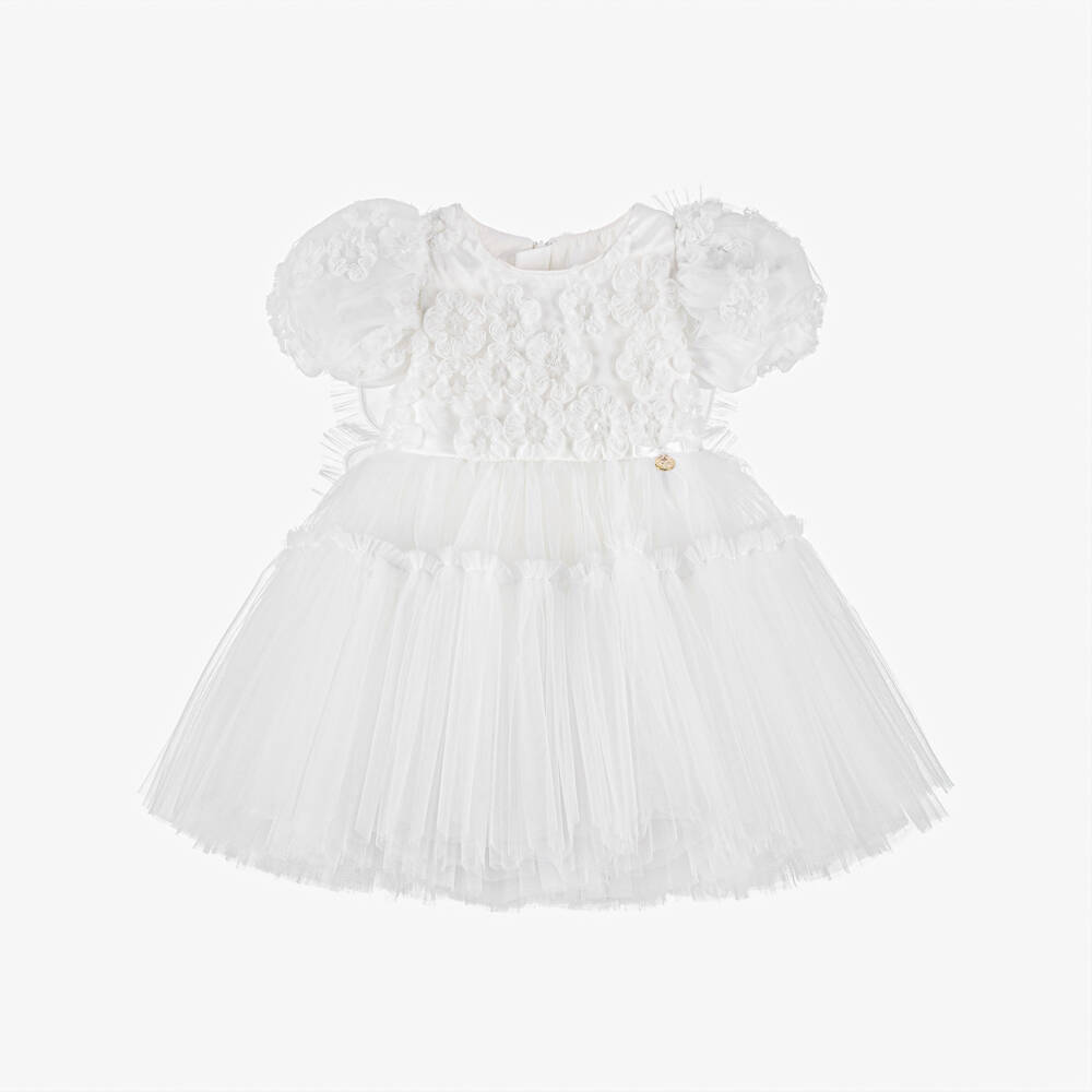 Junona-Girls White Tulle Butterfly Dress | Childrensalon Outlet