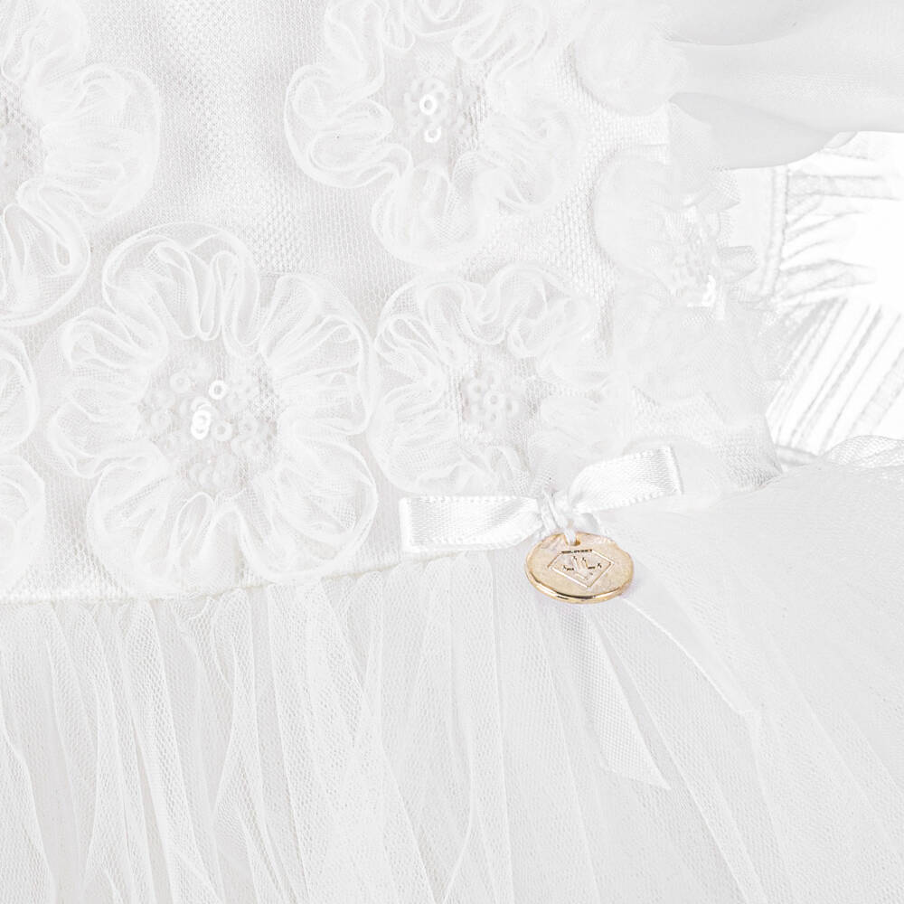 Junona-Girls White Tulle Butterfly Dress | Childrensalon Outlet