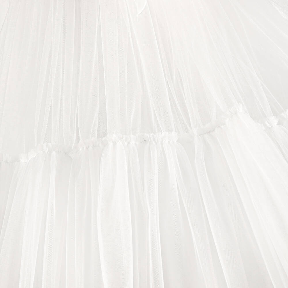 Junona-Girls White Tulle Dress with Bolero | Childrensalon Outlet