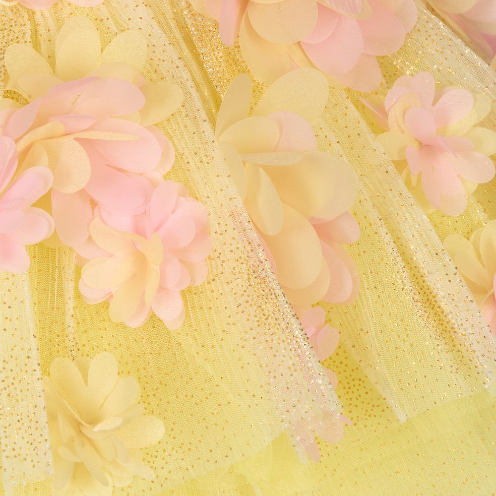 Junona-Girls Yellow Tulle Dress | Childrensalon Outlet