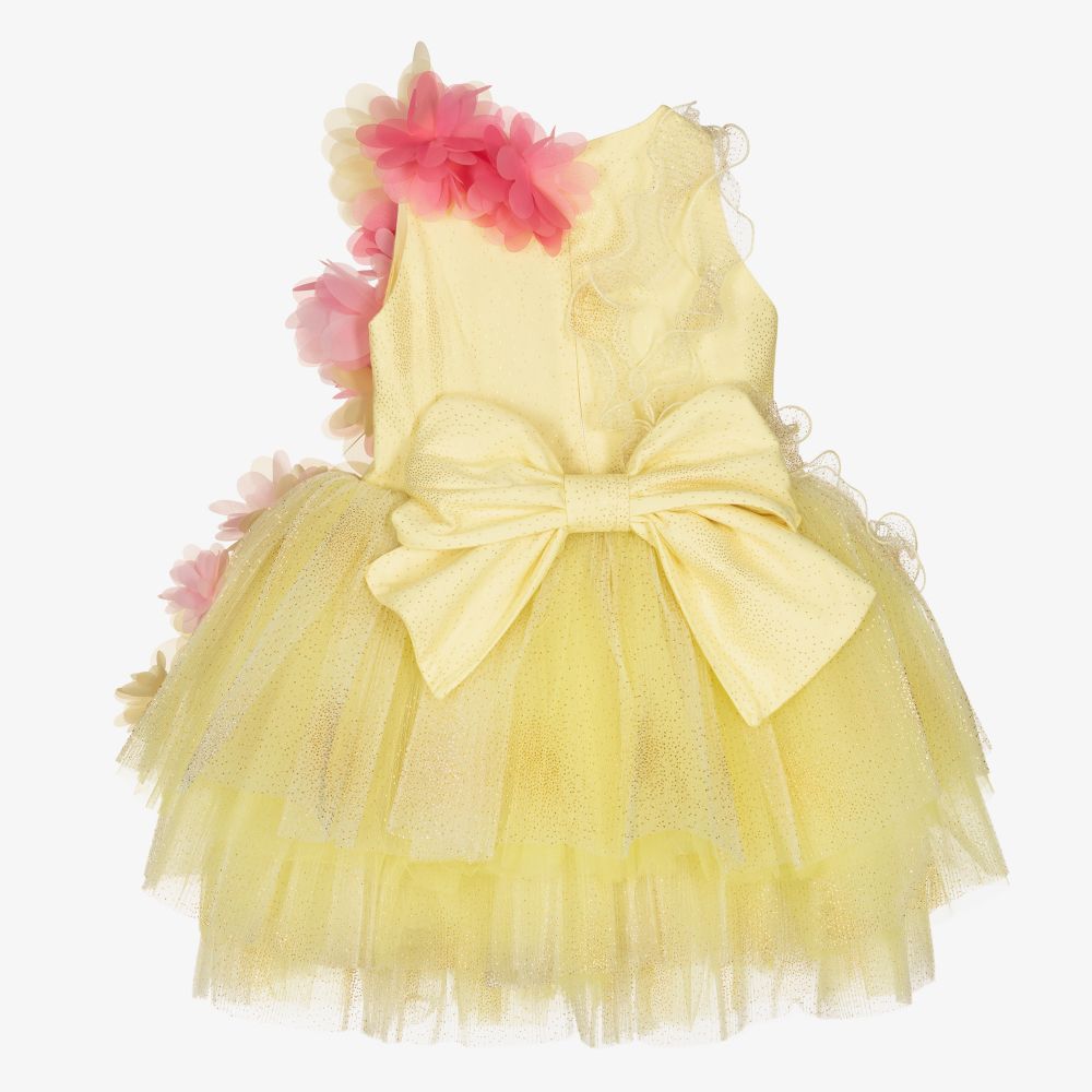 Junona-Girls Yellow Tulle Dress | Childrensalon Outlet