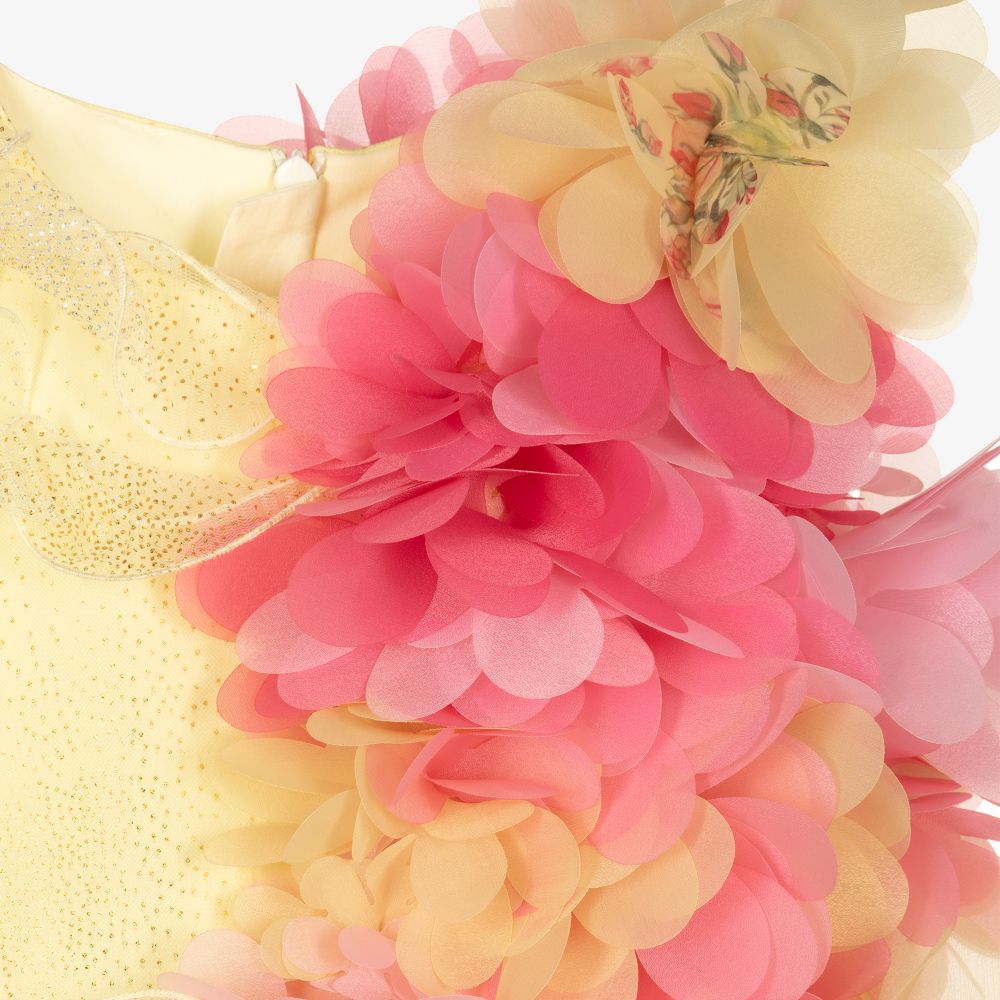 Junona-Girls Yellow Tulle Dress | Childrensalon Outlet