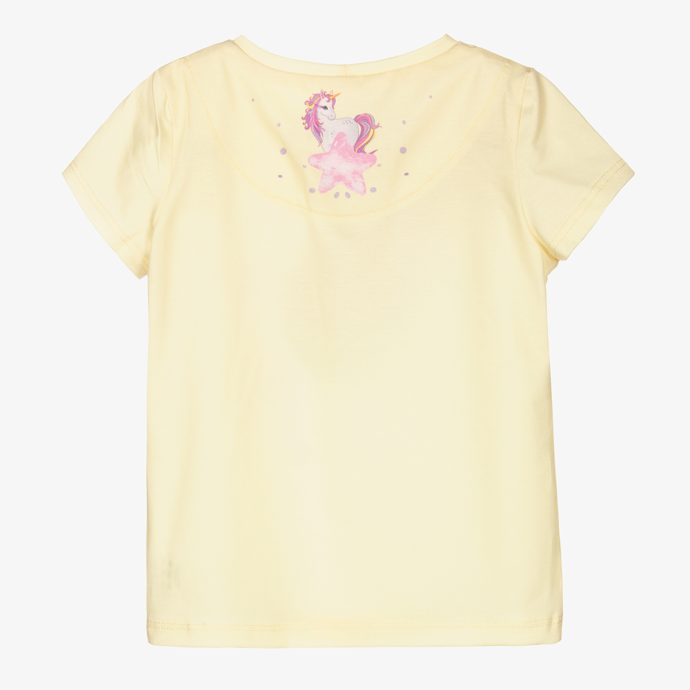 Junona-Girls Yellow Unicorn T-Shirt | Childrensalon Outlet