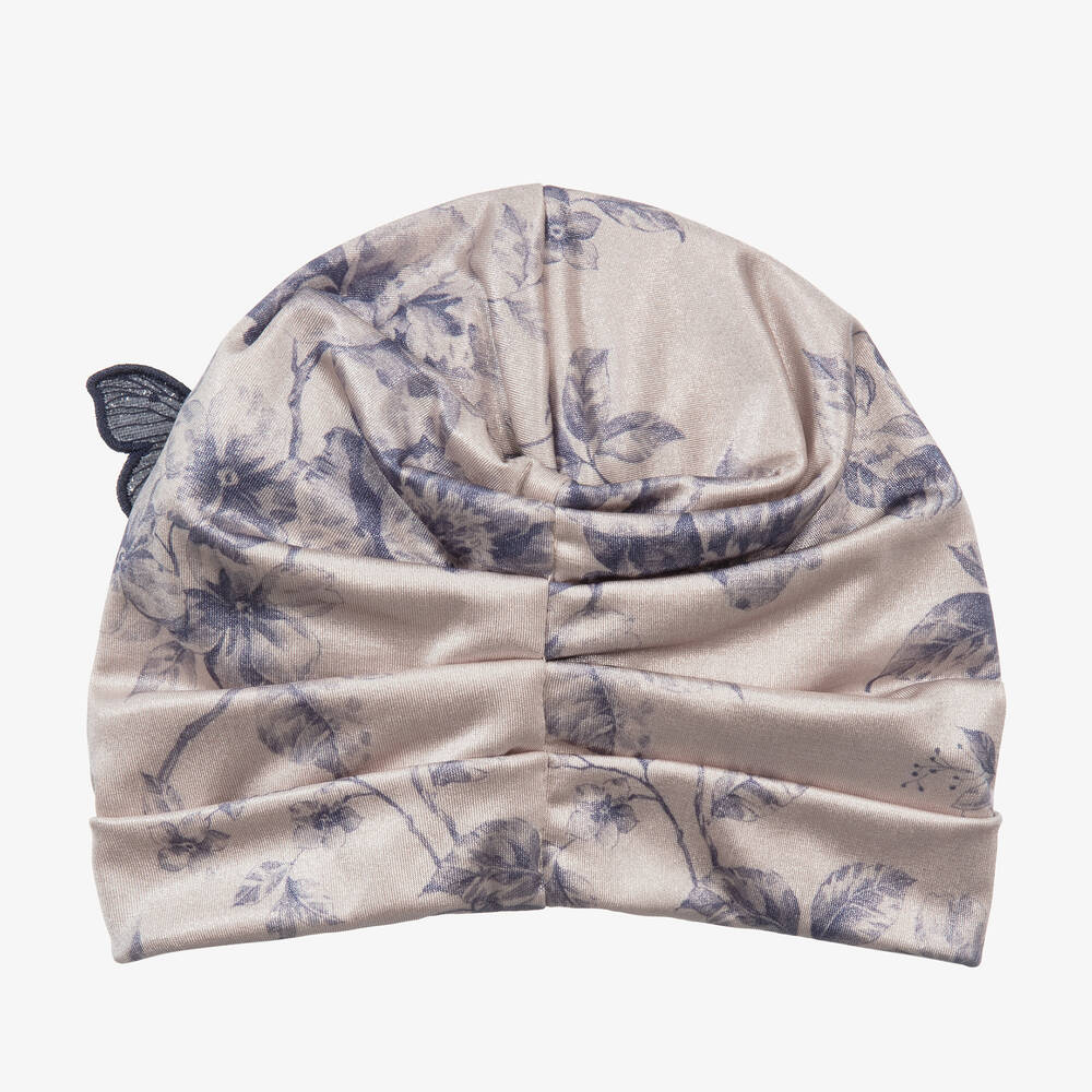 Junona-قبعة توربان لون بيج و كحلي للبنات | Childrensalon Outlet