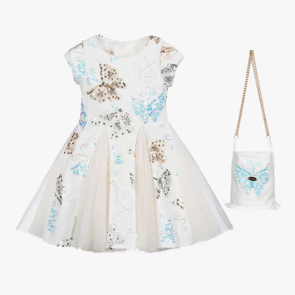 Junona - Ivory Butterfly Dress Set | Childrensalon