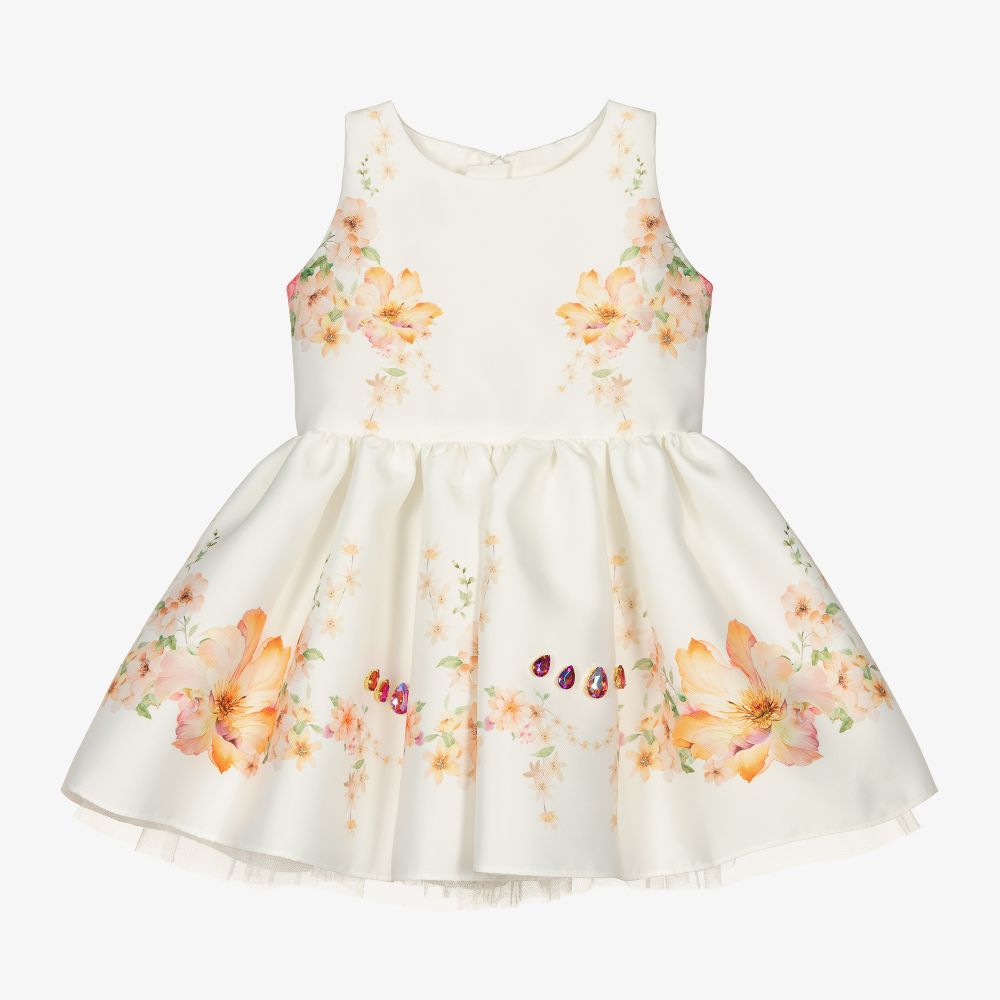 Junona - Ivory Floral Bow Dress Set | Childrensalon