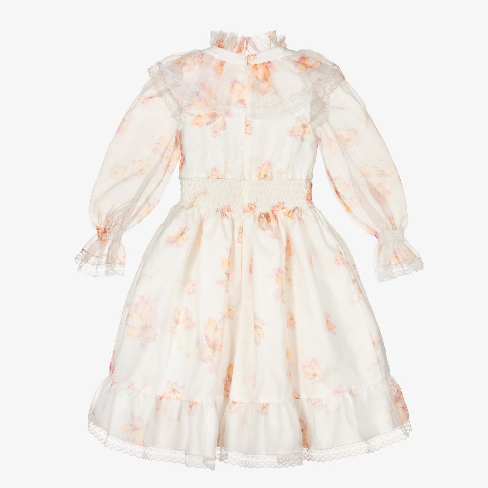 Junona-Кремовое платье из органзы с цветами | Childrensalon Outlet