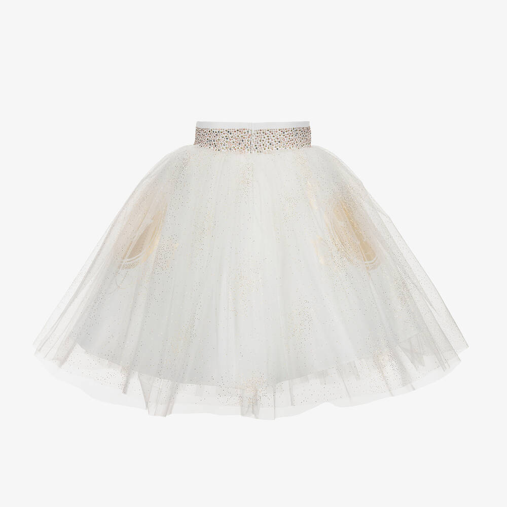 Junona-Юбка из атласа и тюля цвета слоновой кости | Childrensalon Outlet