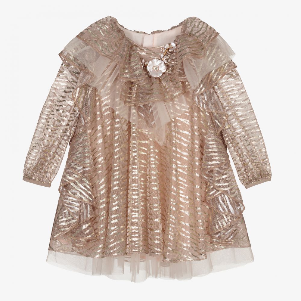 Junona - Metallic Pink Shimmer Dress  | Childrensalon