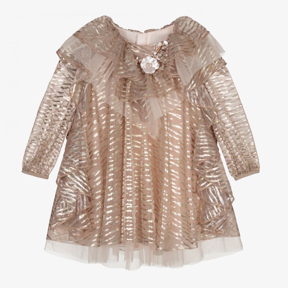 Junona - Metallic-rosa schimmerndes Kleid  | Childrensalon