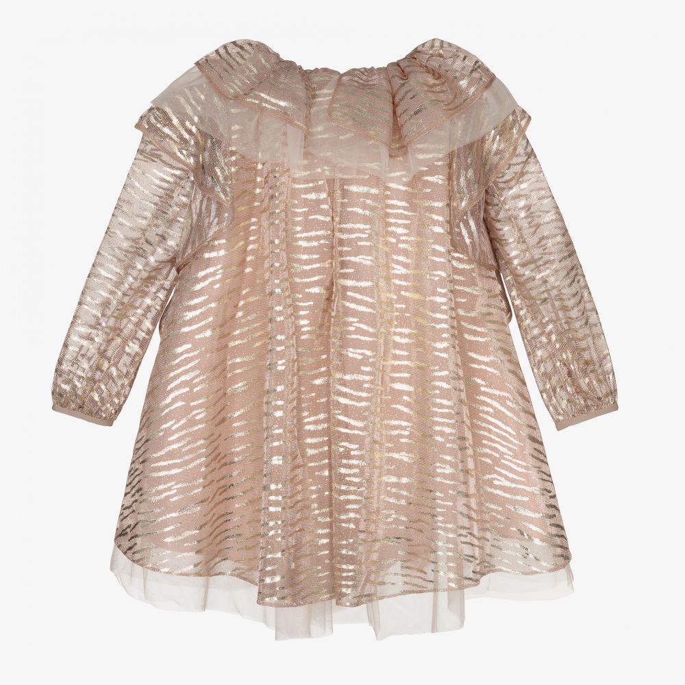 Junona-Metallic Pink Shimmer Dress  | Childrensalon Outlet
